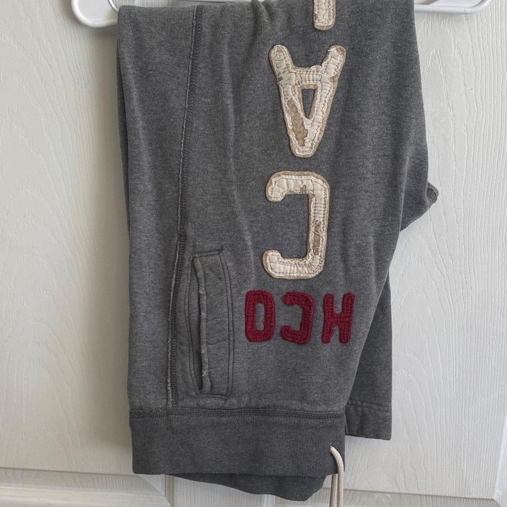 Hollister Charcoal Joggers with Red and Cream Accents